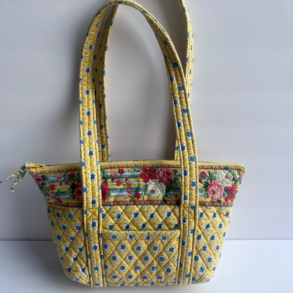 Vintage VERA BRADLEY 90's Yellow Elizabeth Petite Paddy Bag Tote